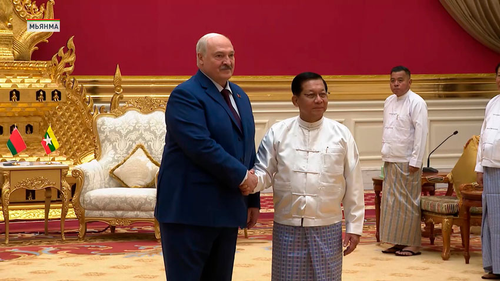 Президент Беларуси Лукашенко встречается с главой хунты в Мьянмаре Мин Аун Хлаином