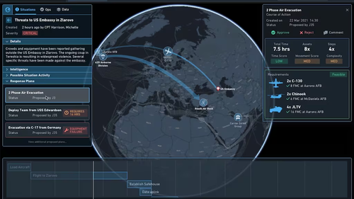 Интерфейс софта Palantir, используемого армией США